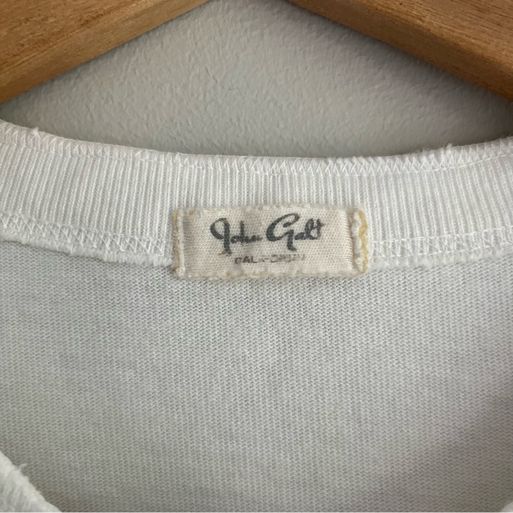 John Galt White Ribbed Cropped Henley Top OS - Picture 3 of 7